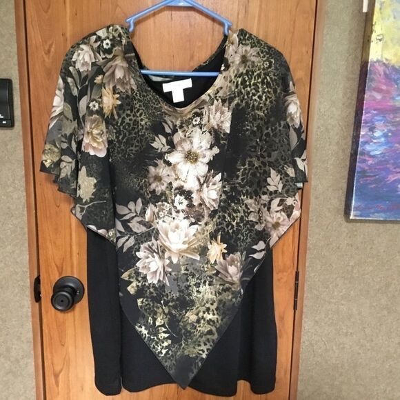 CJ Banks Brand Women’s Sz 2X 2Pc Blouse - Picture 8 of 9